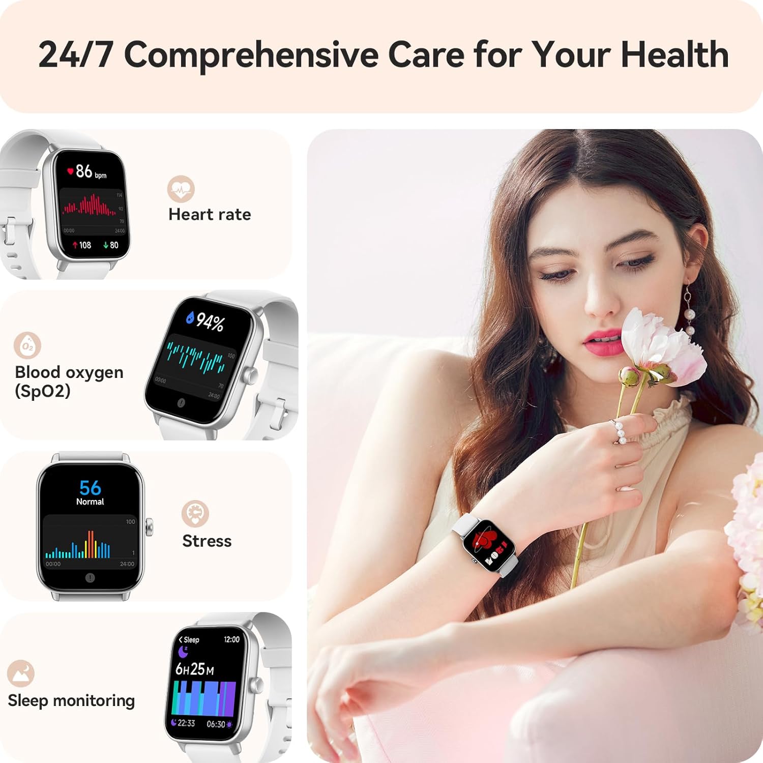 Gydom Relojes inteligentes para mujeres y hombres [Alexa integrado,...