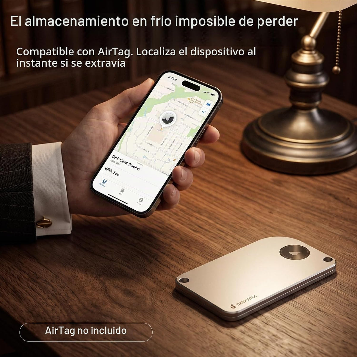 DAEKEDOL Almacenamiento de frases de semillas compatible con AirTag...