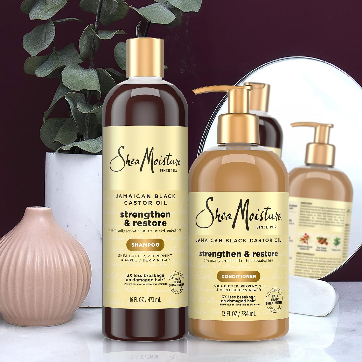 Set de champú y acondicionador de karité SheaMoisture, ayuda a fort...