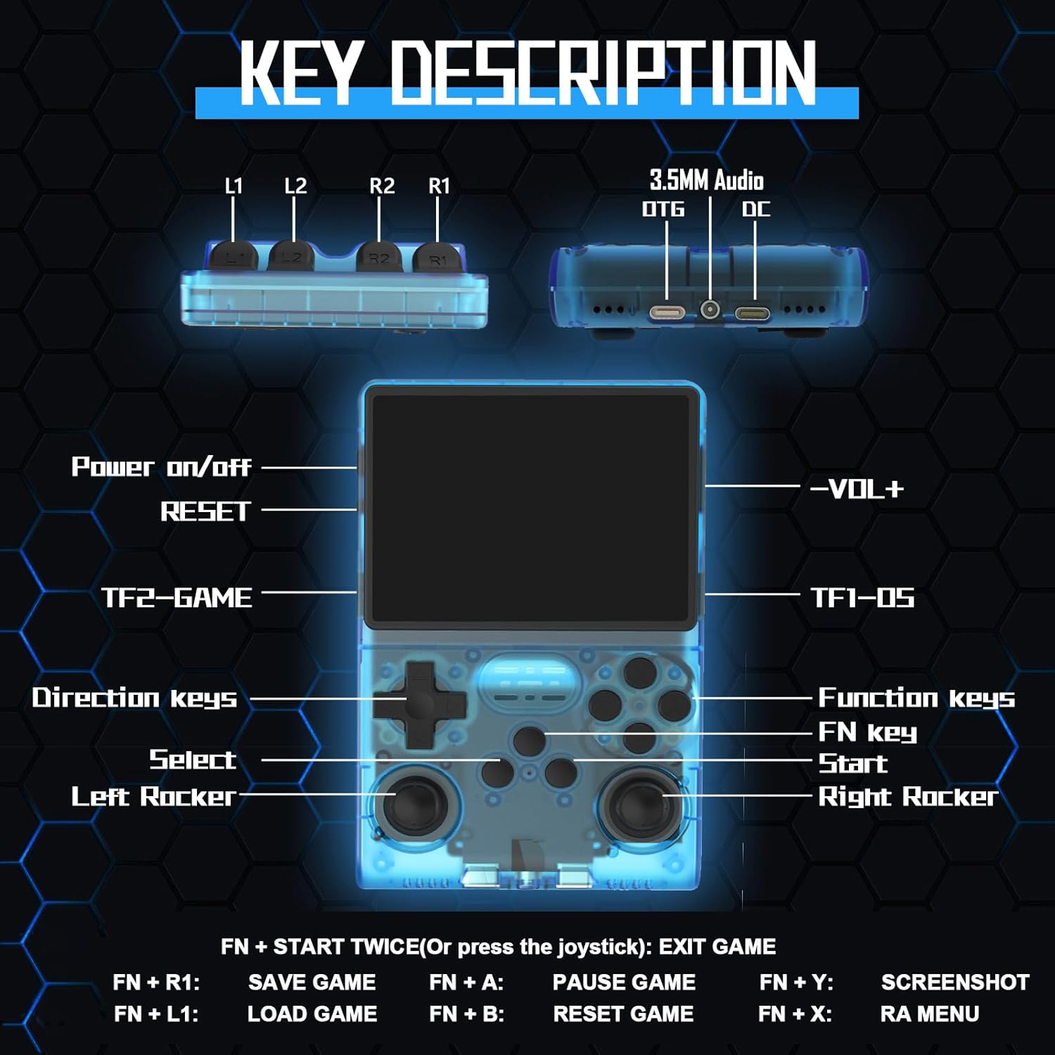 RegiisJoy 30,000 Juegos en 1 Consola de Juegos de Mano R40S PRO Pan...