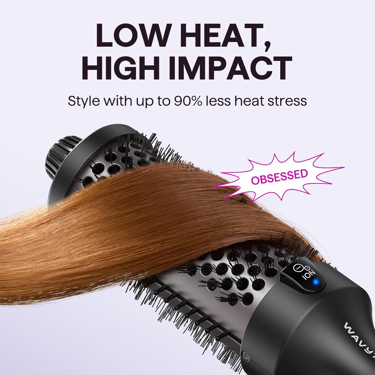 Wavytalk Cepillo térmico Blowout Boost Grande, cepillo redondo cale...