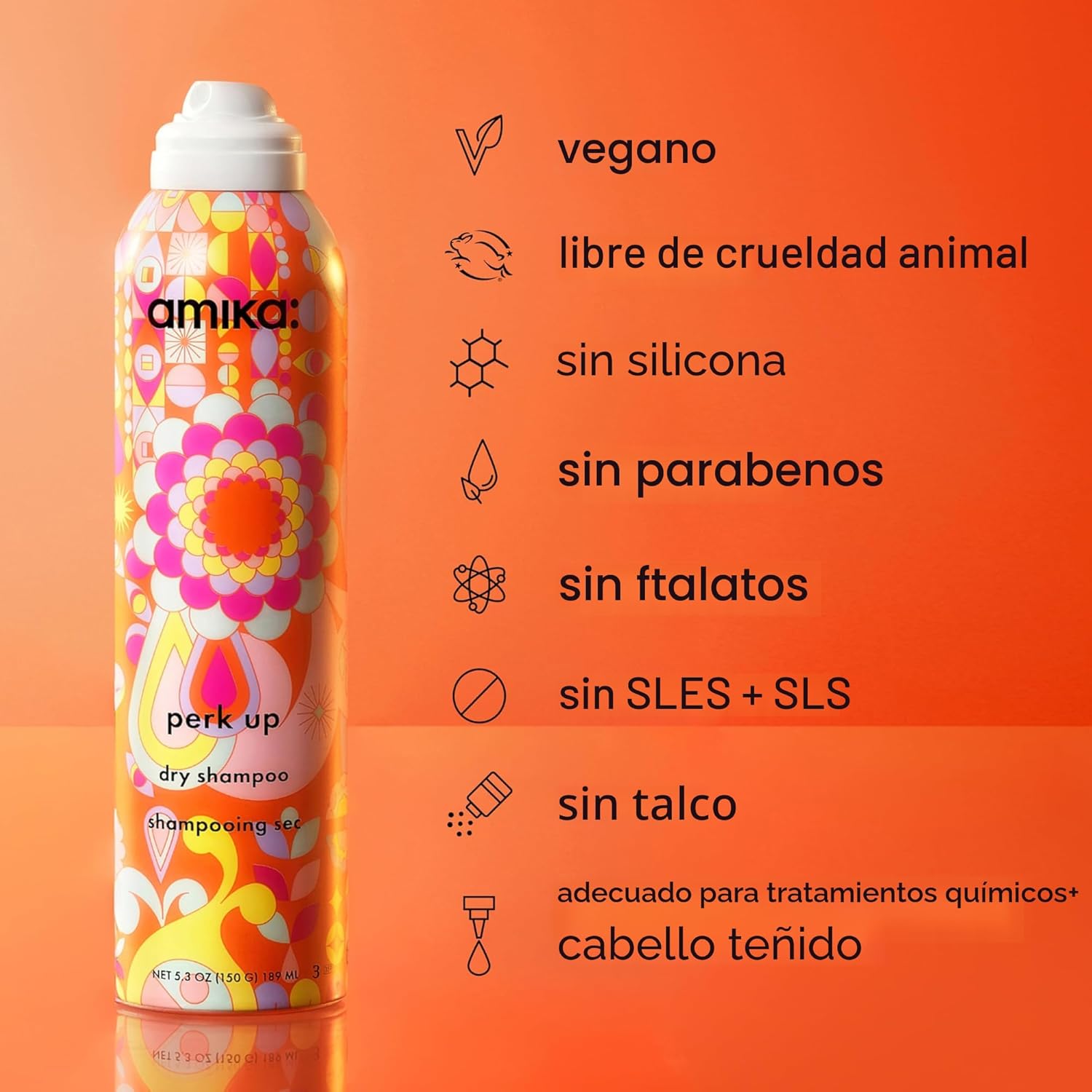 amika Champú seco sin talco animado | refresca las raíces con un vo...