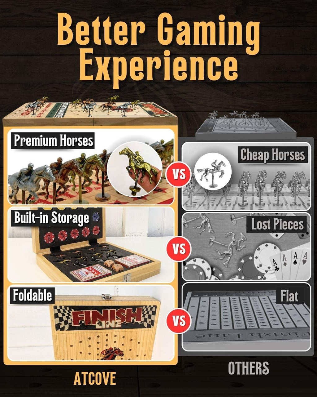 Juego de mesa de carreras de caballos - Gran tablero plegable de ca...