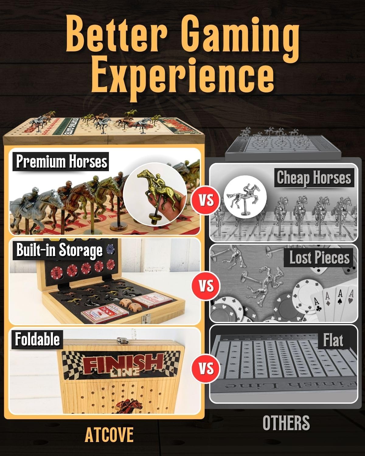 Juego de mesa de carreras de caballos - Gran tablero plegable de ca...