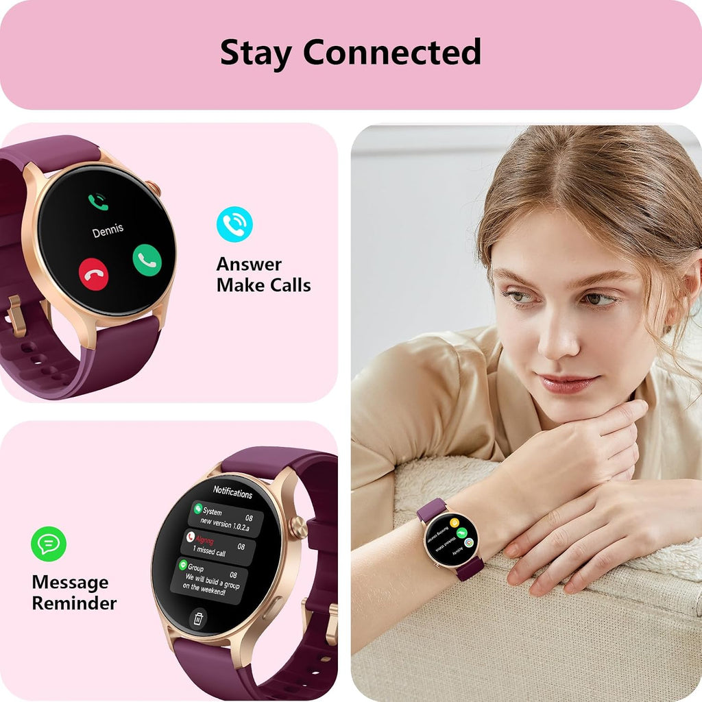 Reloj inteligente para mujeres, responder\/hacer llamadas, pantalla...