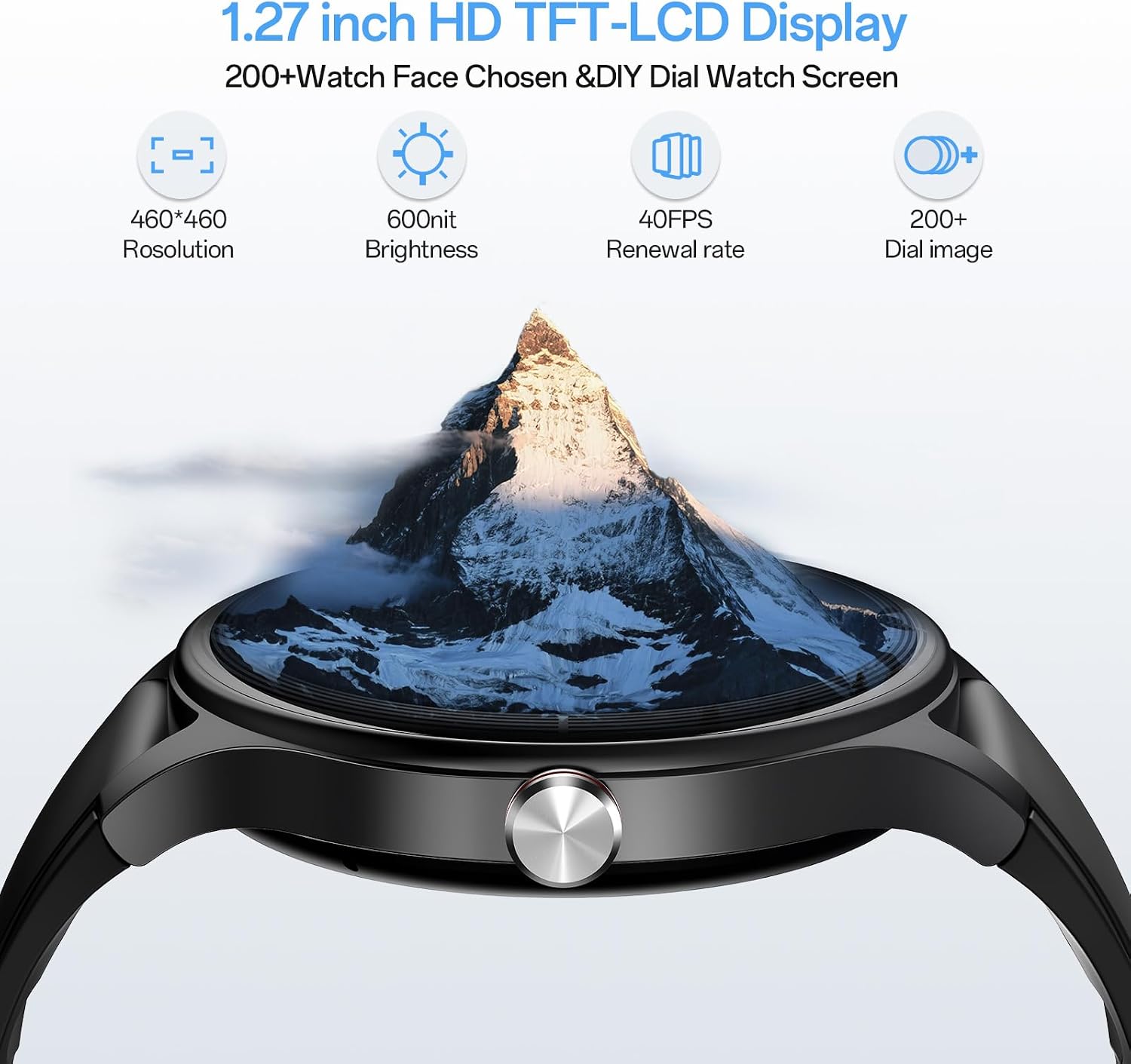 Woneligo Reloj inteligente, reloj AMOLED de fitness con pantalla tá...