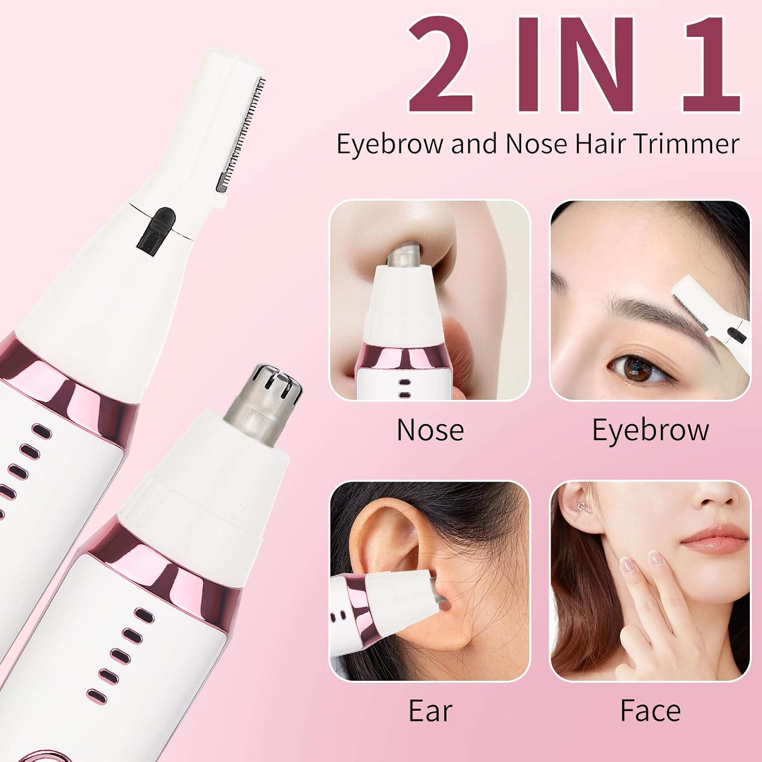 Mendaping Recortadora de pelo para nariz y orejas para mujeres y ho...