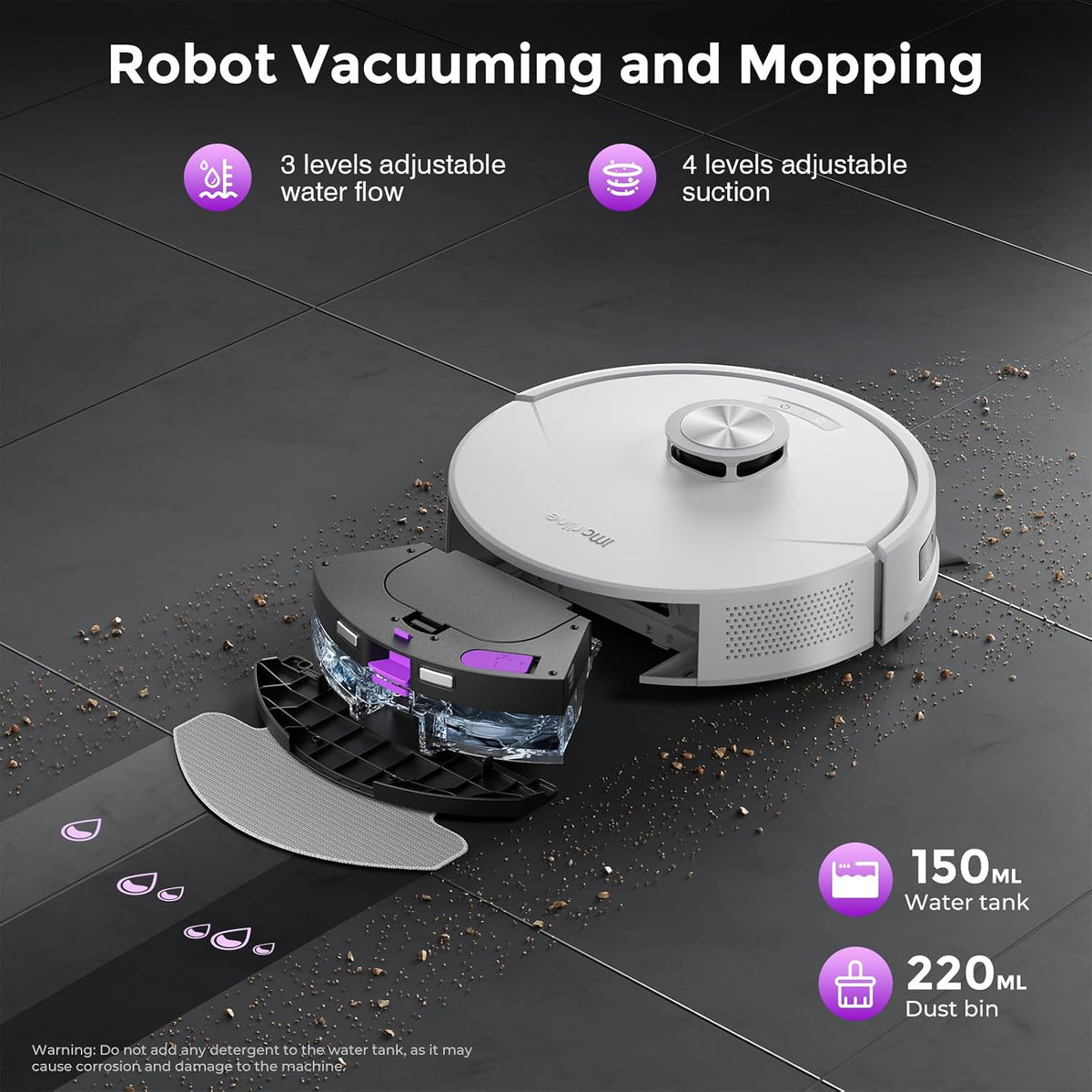 Robot aspirador y trapeador combinado de succión de 18000 Pa, aspir...