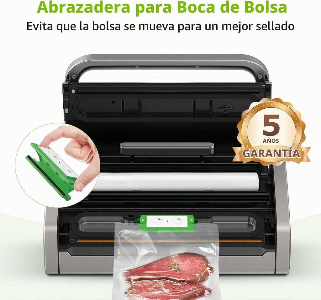Bonsenkitchen Envasadora al vacío con diseño de fácil asa, 1 rollo...