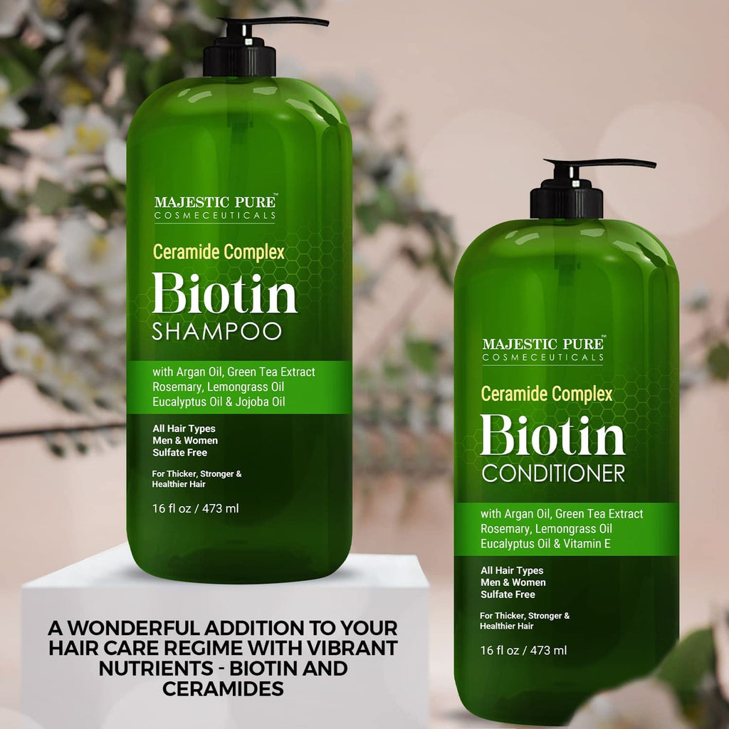 MAJESTIC PURE Set de champú y acondicionador de biotina \u2013 Con...