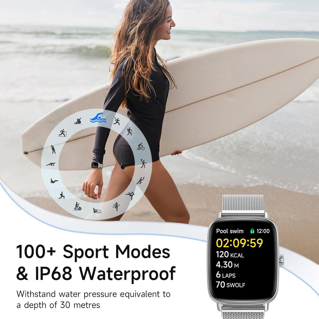 Reloj inteligente para hombres y mujeres, reloj inteligente HD de 1...