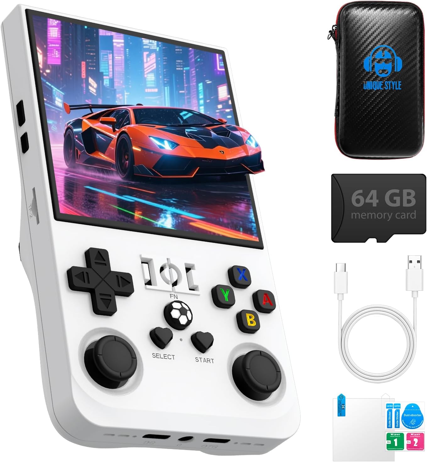 R36MAX - Consola de juegos portátil portátil IPS de 4 pulgadas, sis...