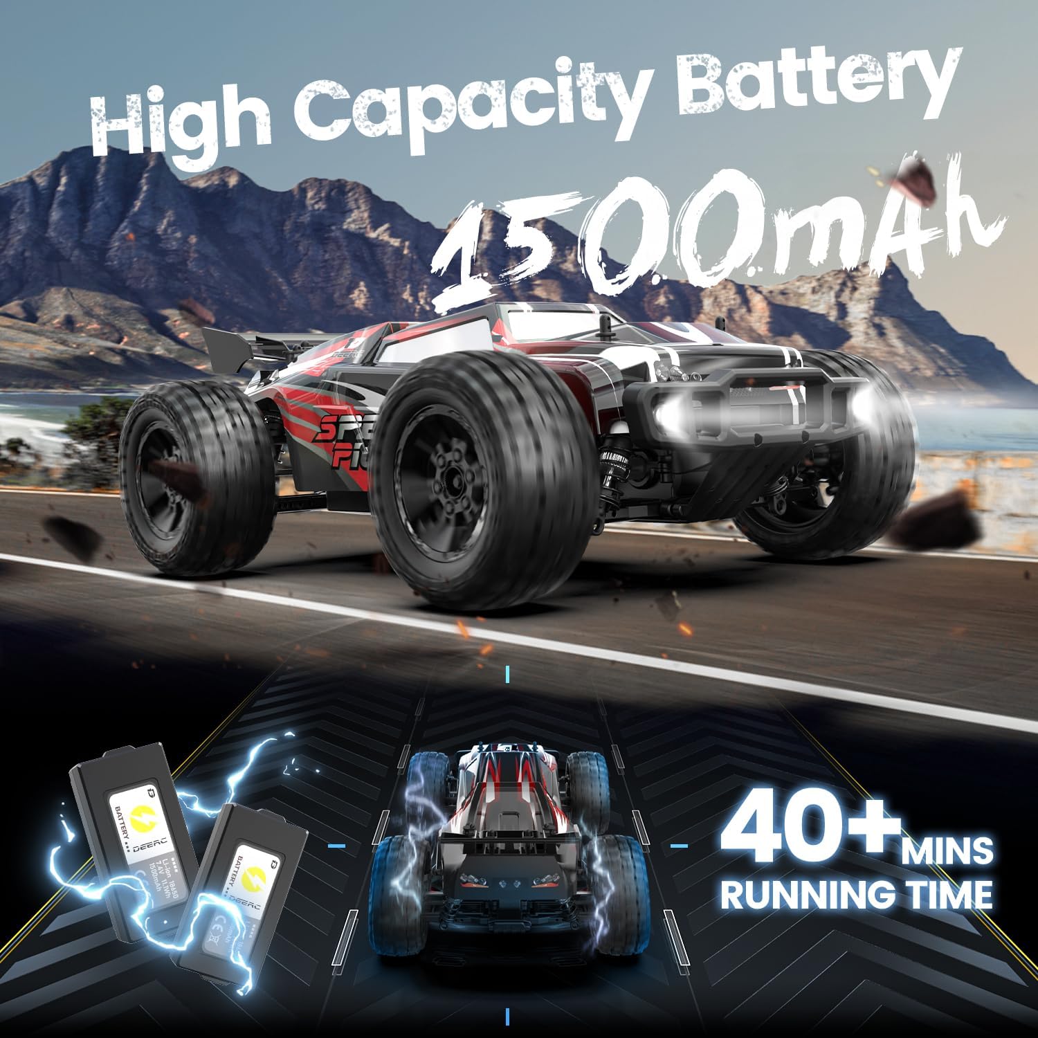 DEERC 9206E DIY Carcasa Extra - Auto RC grande a escala 1:10, 30+ m...