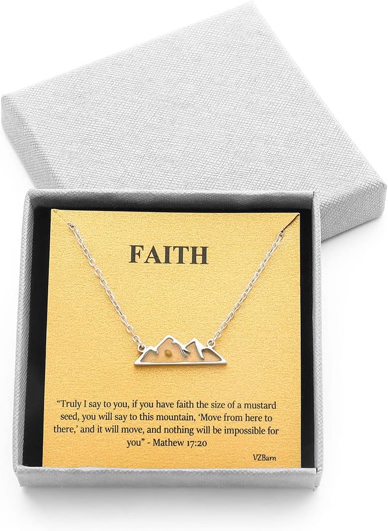 VZBarn Collar Delicado de Acero Inoxidable Chapado en Oro Faith par...