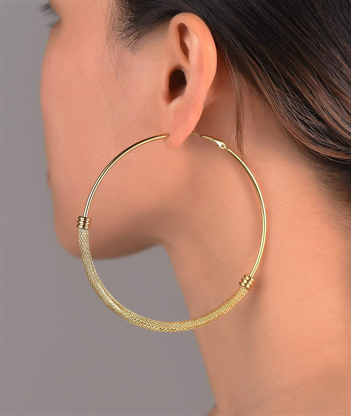 PROSTEEL 12\/16\/24\/32\/40 Pulgadas Aretes de Aro Gruesos para Muj...