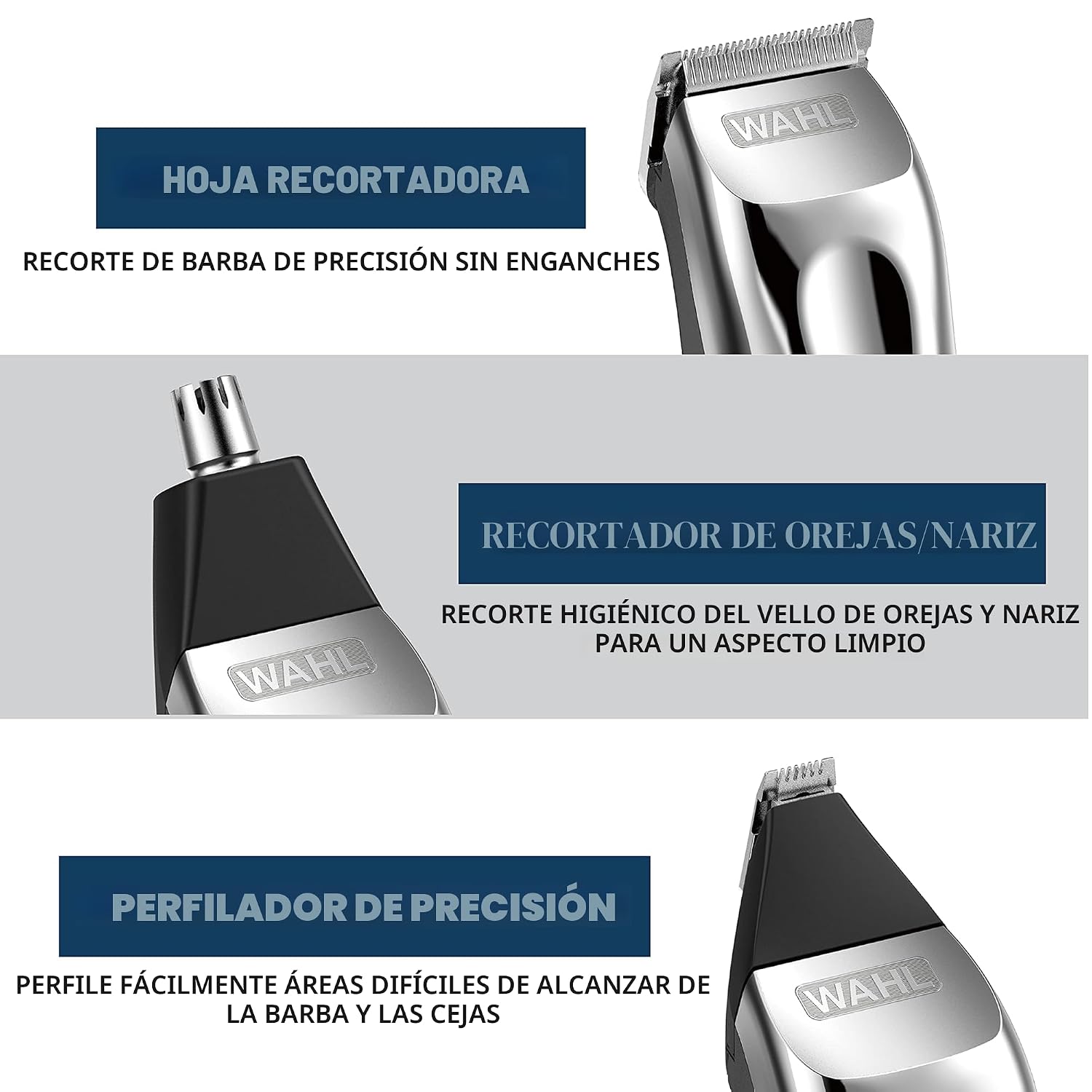 Wahl USA Recortadora recargable de iones de litio todo en uno para...