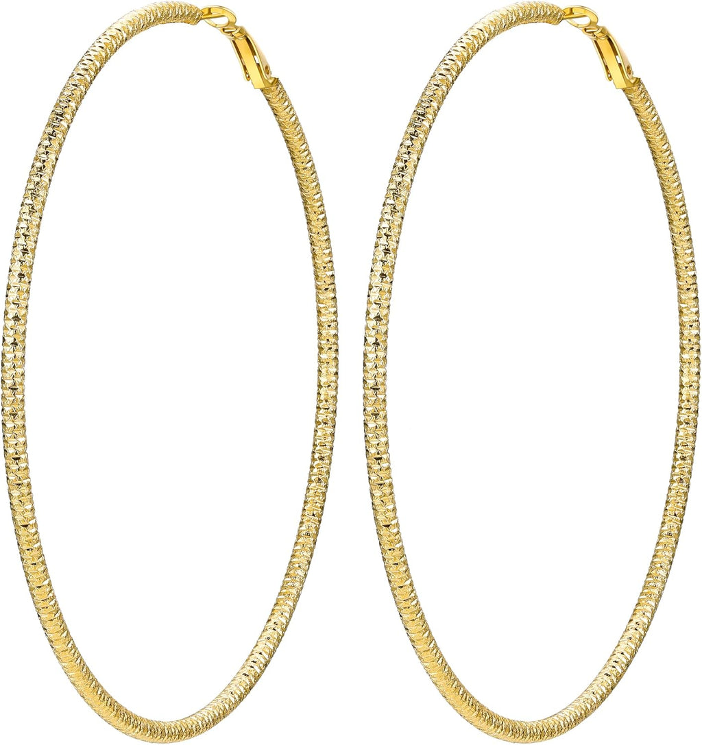 PROSTEEL 12\/16\/24\/32\/40 Pulgadas Aretes de Aro Gruesos para Muj...