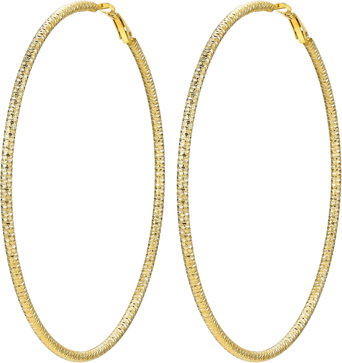 PROSTEEL 12\/16\/24\/32\/40 Pulgadas Aretes de Aro Gruesos para Muj...