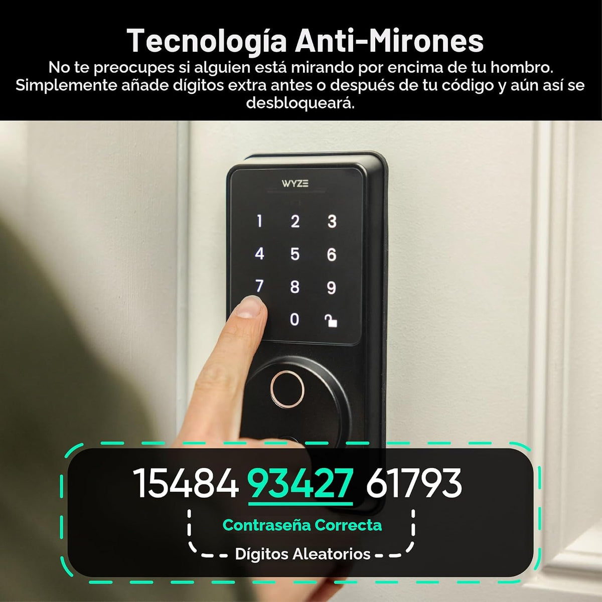 Wyze Auto-Lock Bolt v2, cerradura inteligente de entrada sin llave...