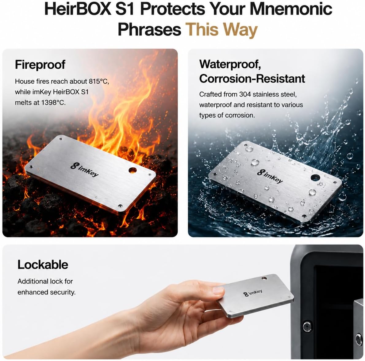 imKey Cartera de hardware de criptomonedas y kit de almacenamiento...