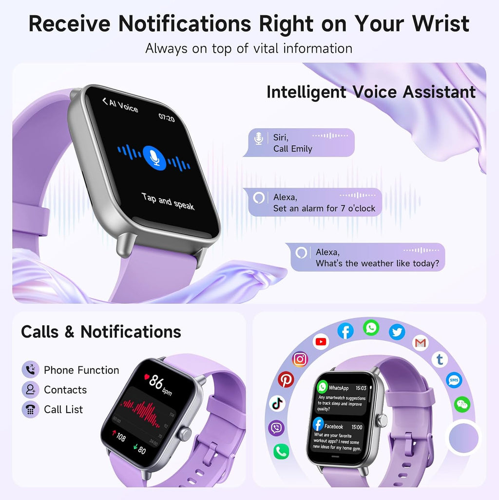 Gydom Relojes inteligentes para mujer para Android y iPhone, Alexa...