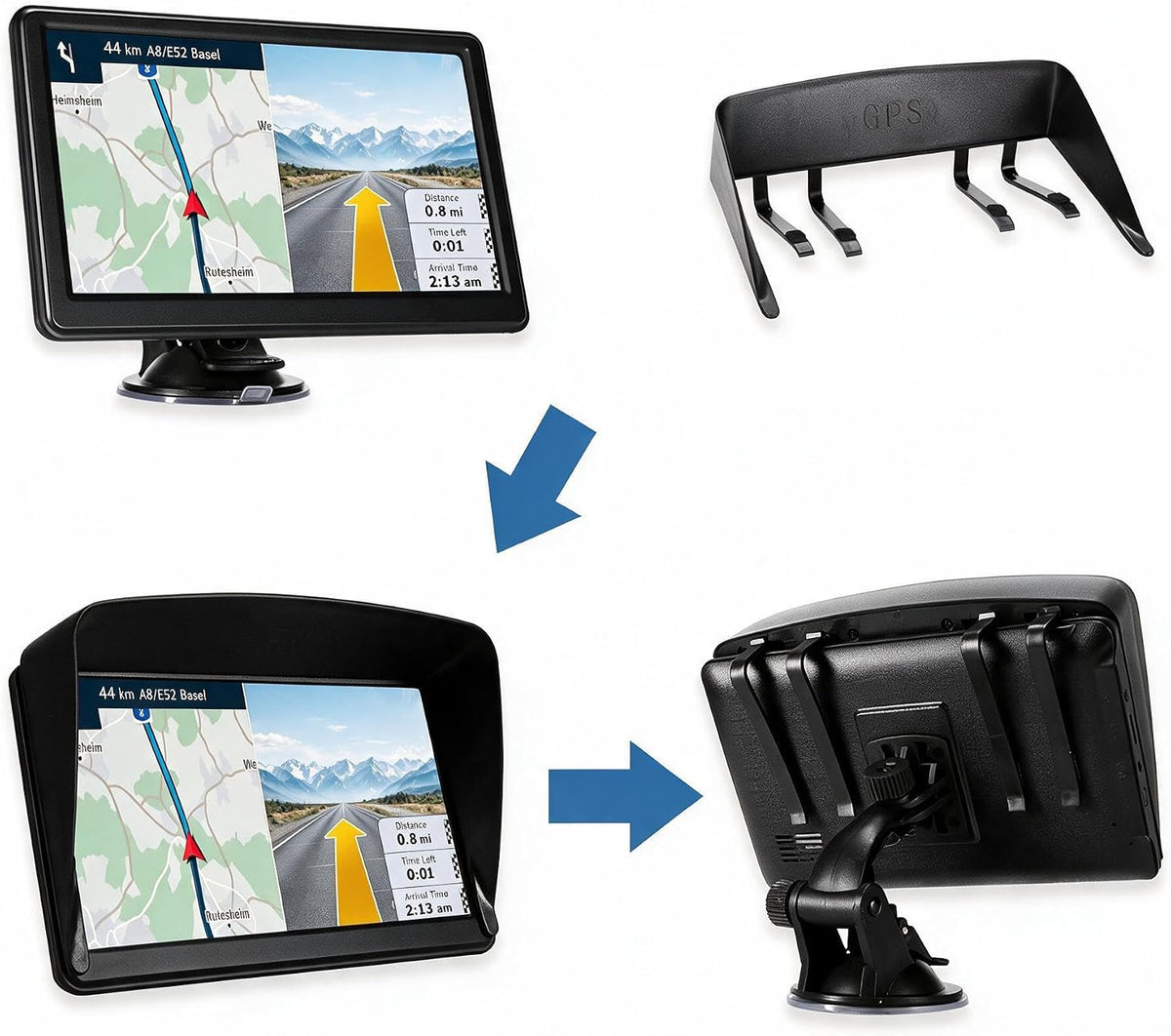 Navegador GPS para automóvil, mapa 2026 de 7 pulgadas, pantalla tác...