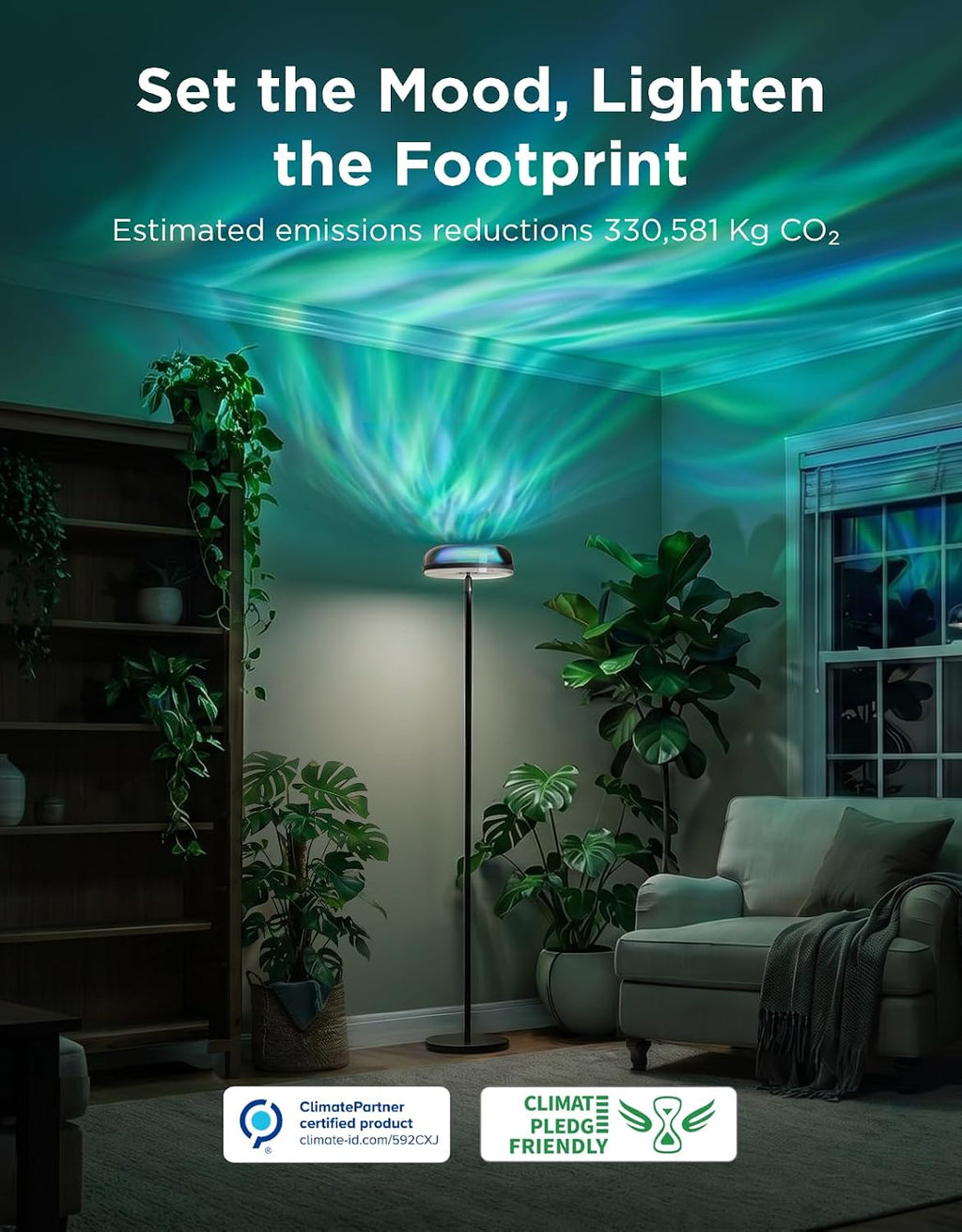 Govee Uplighter - Lámpara de pie para sala de estar, proyector de o...