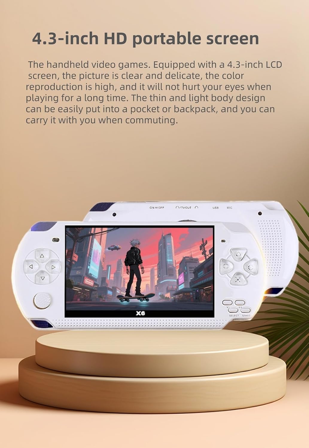 YHFITN Consola de juegos portátil retro de 4.3 pulgadas, con juegos...