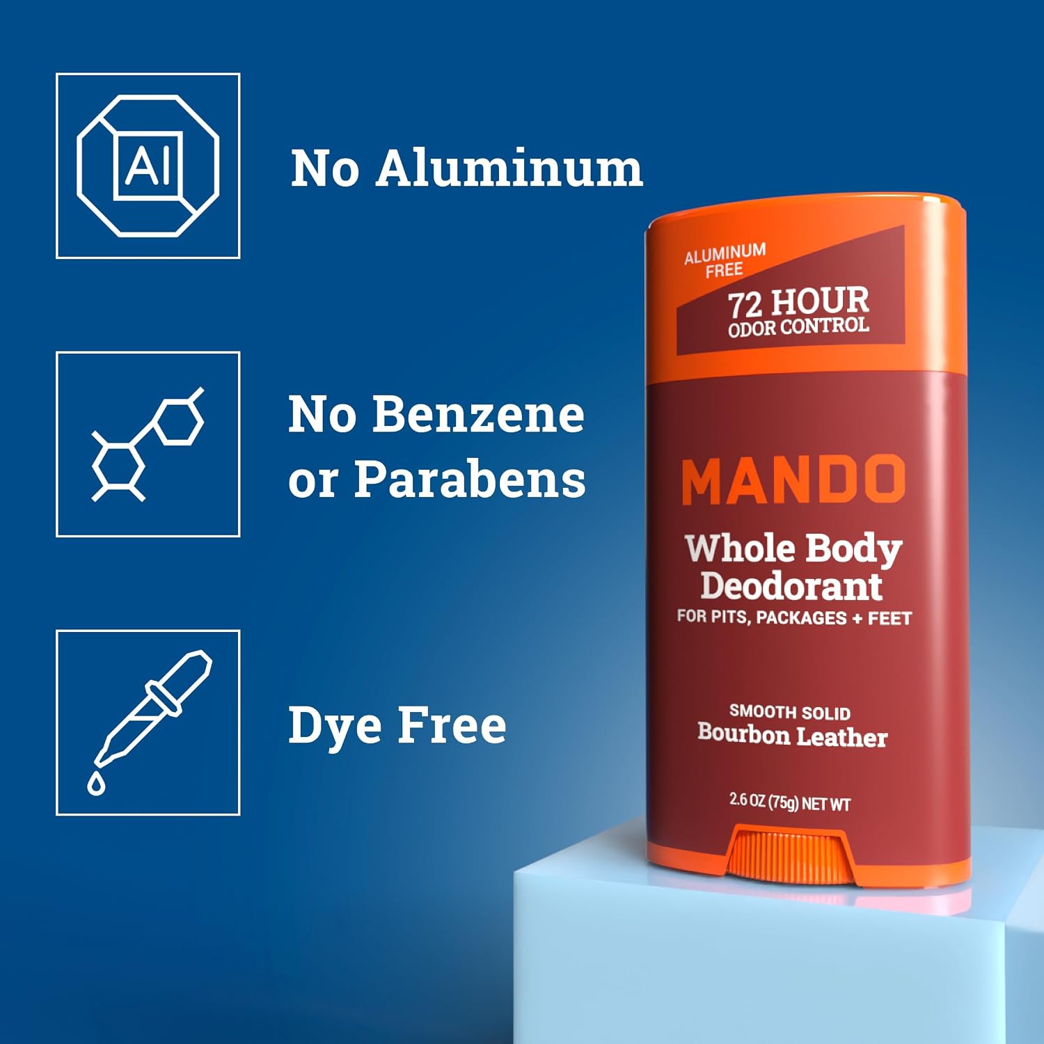 Mando Desodorante para todo el cuerpo para hombres - Barra sólida s...