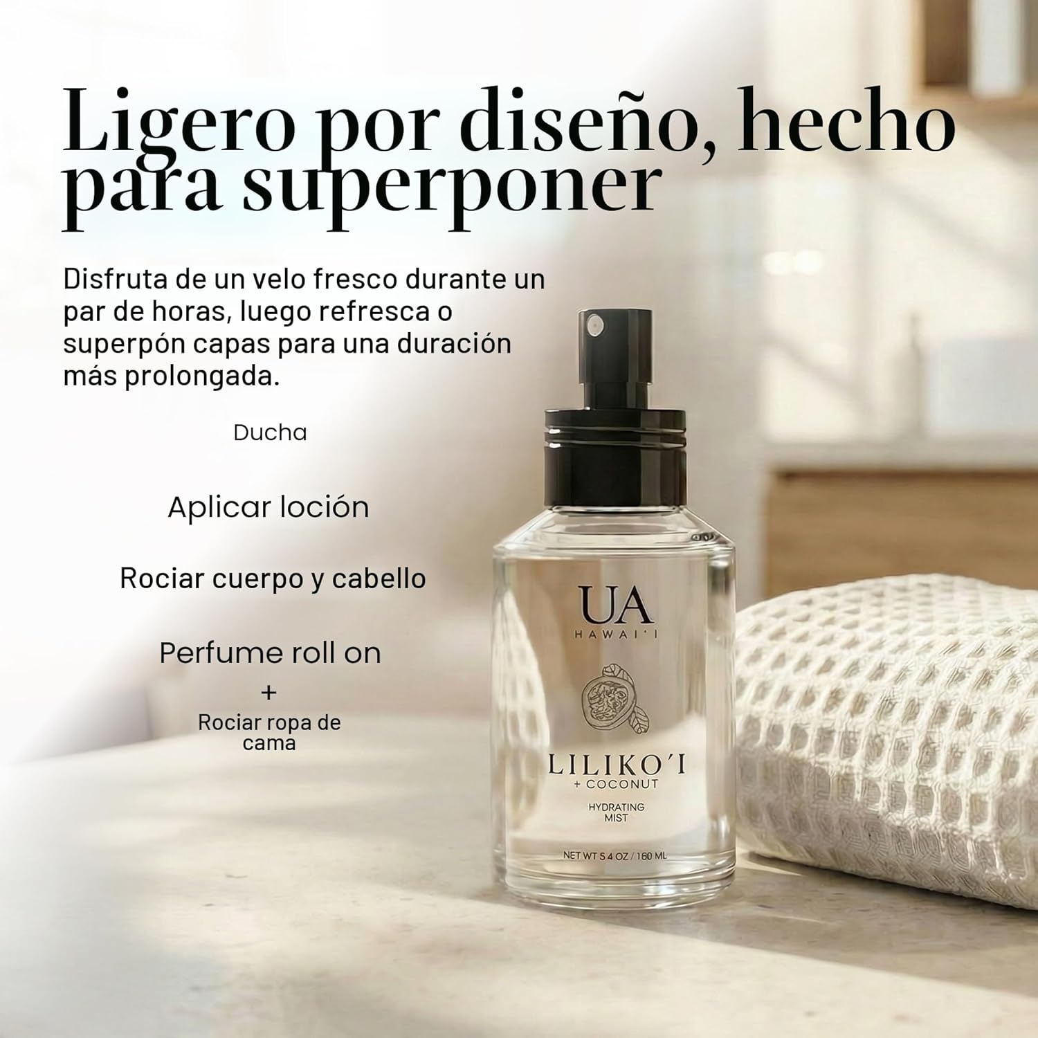 Lilikoi Coconut Body and Hair Mist de Hawái, perfume para el cabell...