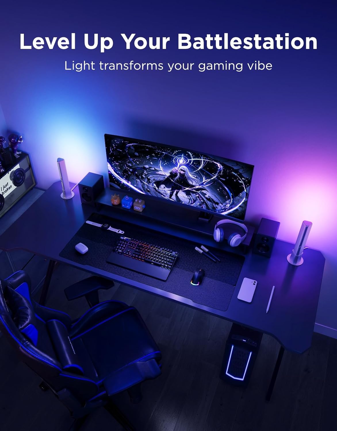 Govee Barra de luz LED inteligente, luces de TV WiFi RGBICWW compat...