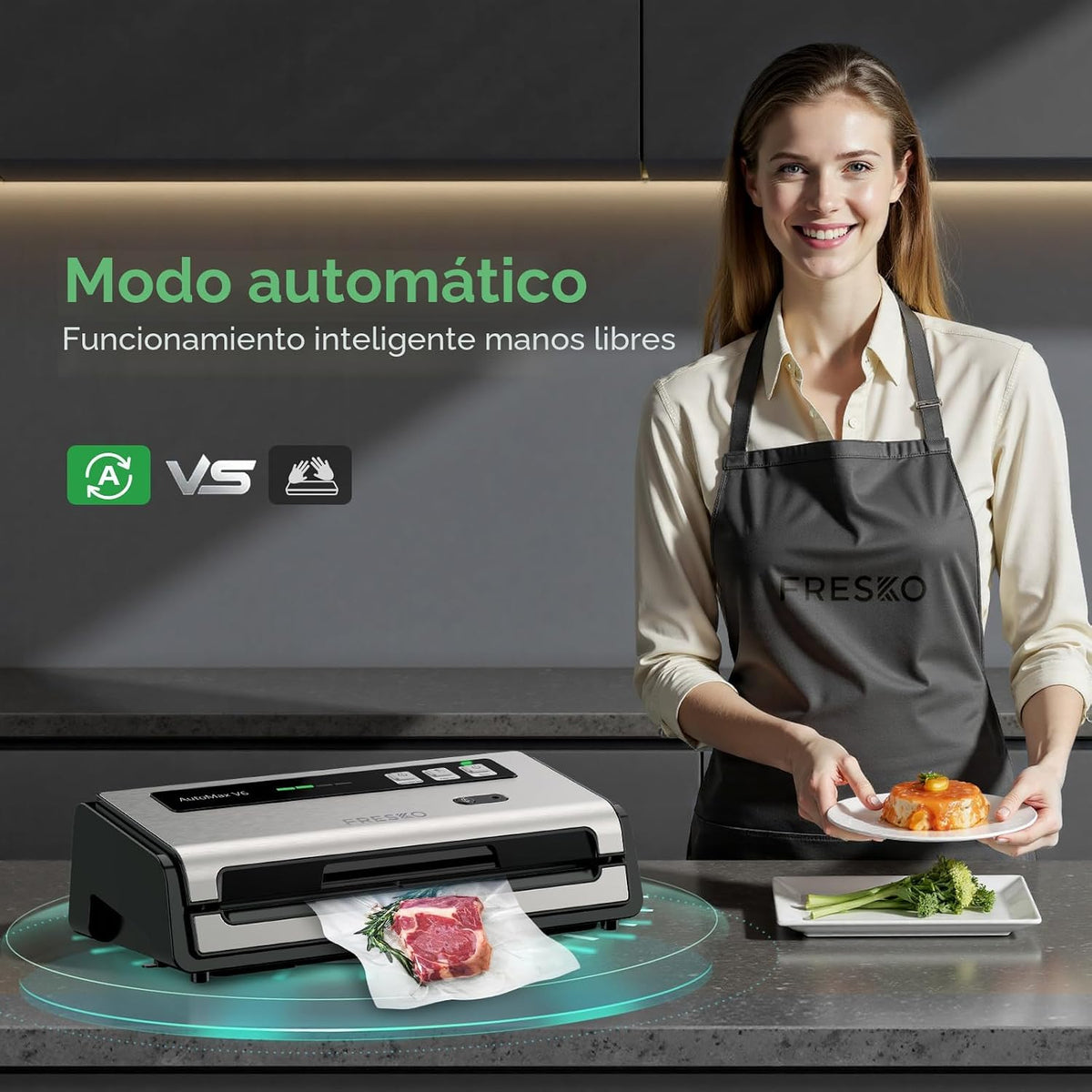 FRESKO Sellador al vacío para alimentos con detección automática de...