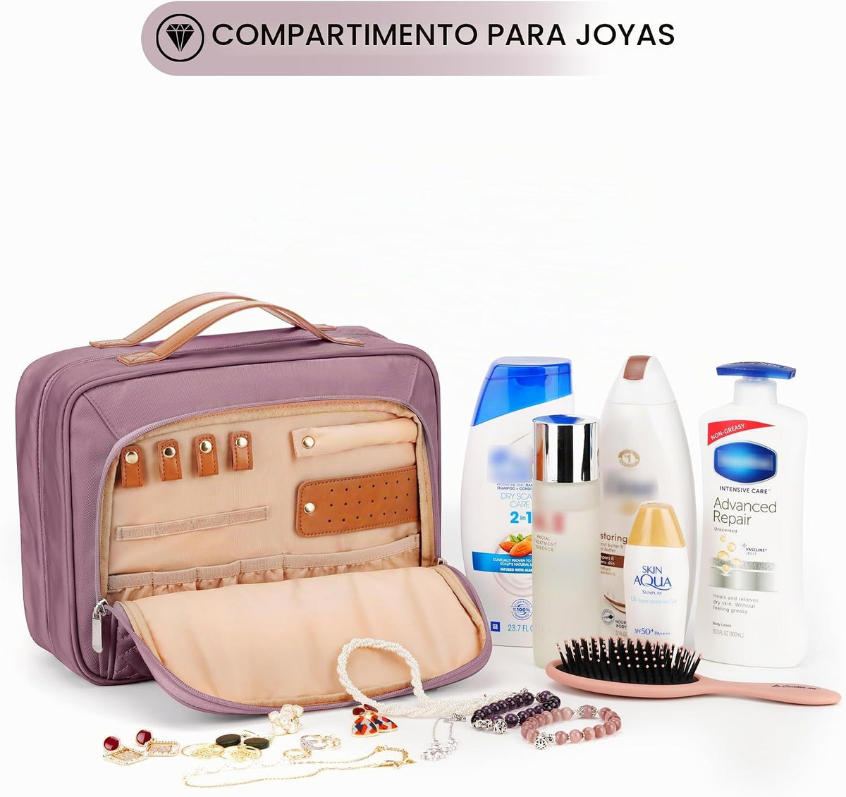 Neceser colgante de viaje para mujer, bolsa de maquillaje extragran...