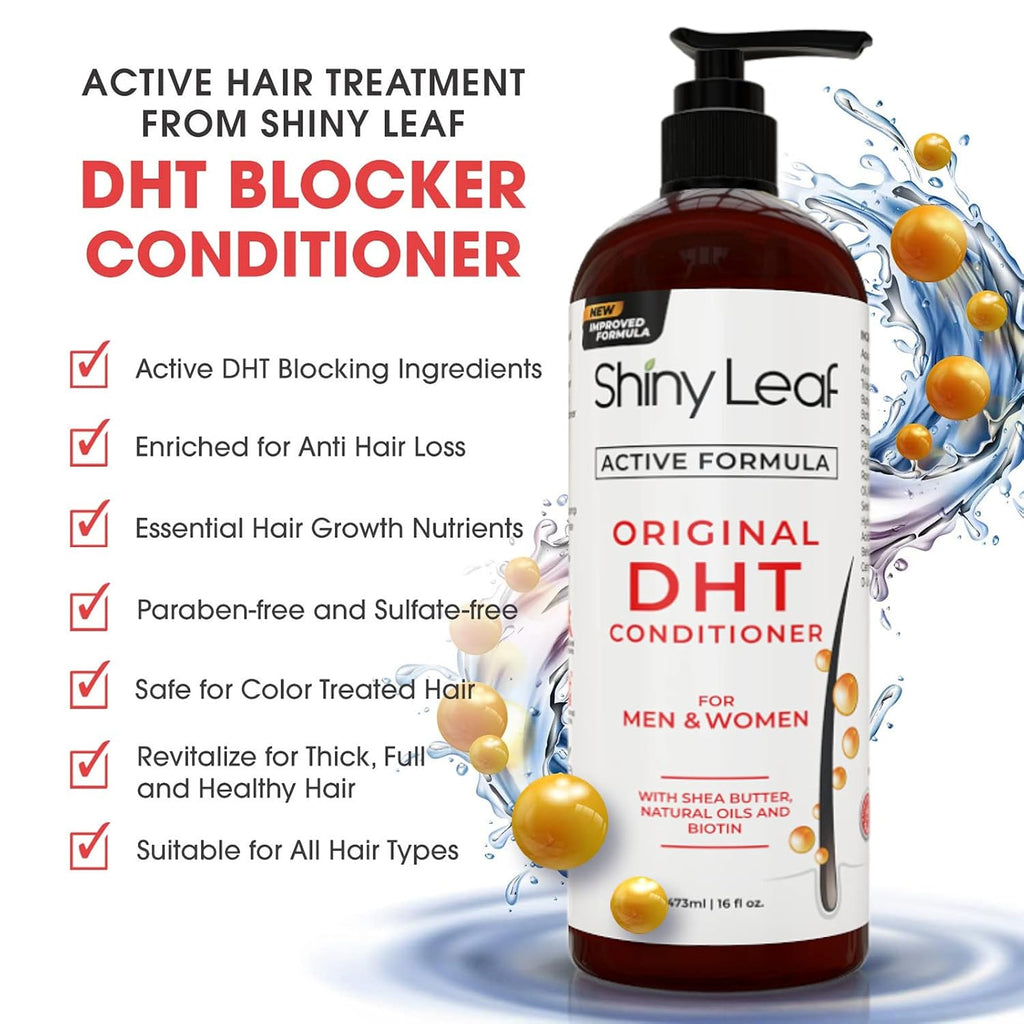 Shiny Leaf DHT Blocker - Paquete de champú y acondicionador con Pro...