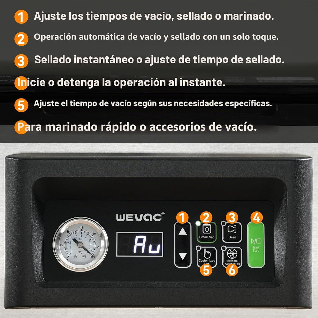 Wevac - Sellador al vacío de cámara de 12 pulgadas, 8.5 cuartos de...