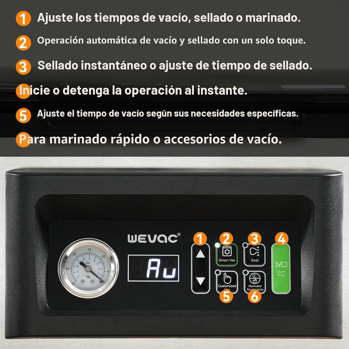 Wevac - Sellador al vacío de cámara de 12 pulgadas, 8.5 cuartos de...