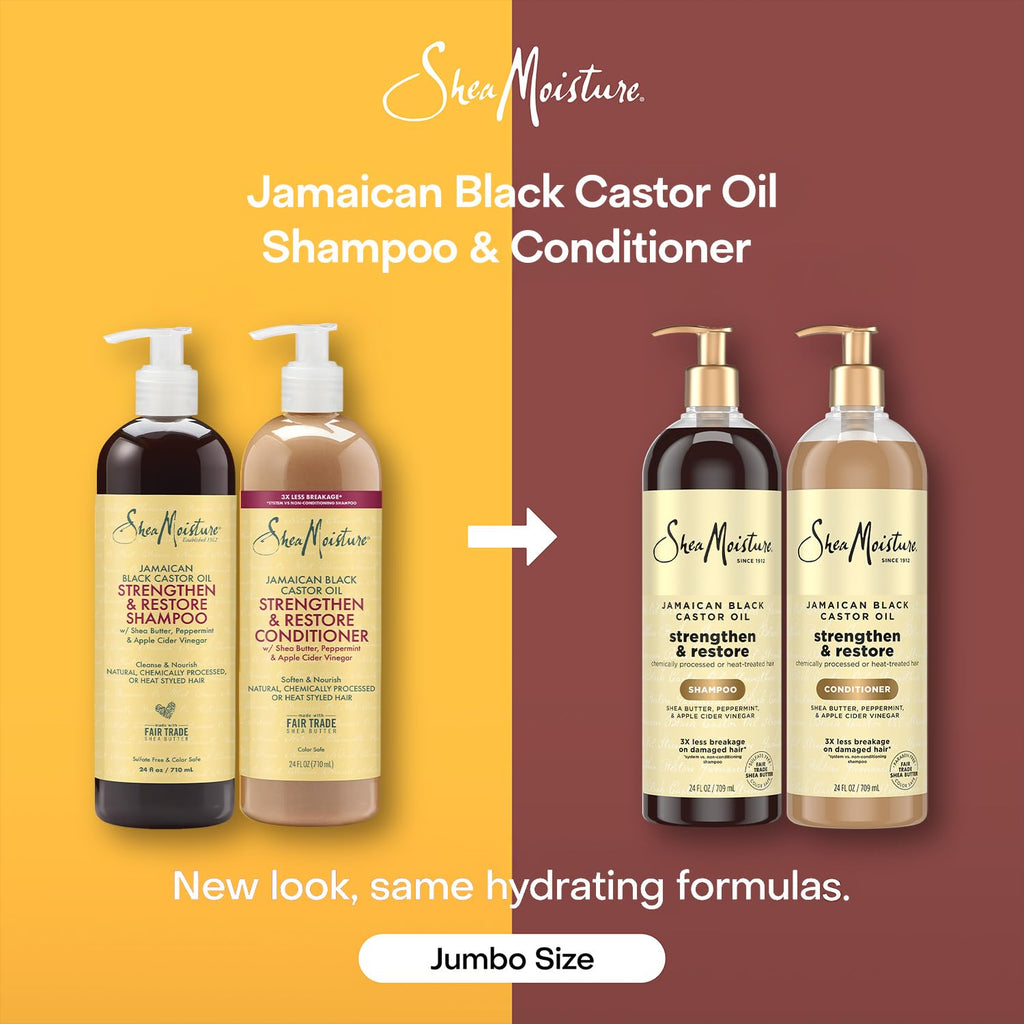 SheaMoisture - Juego de champú y acondicionador de aceite de ricino...