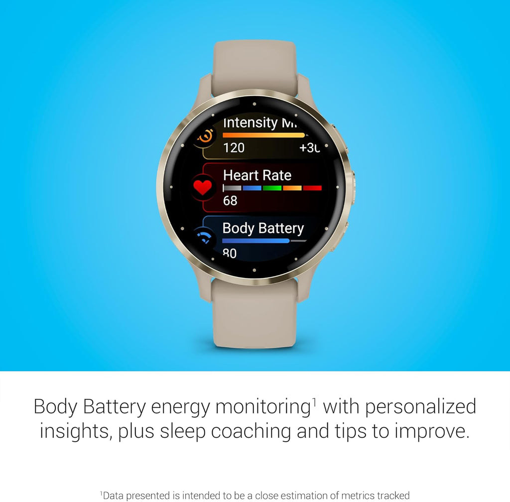 Garmin Venu 3S - Reloj inteligente con bisel de acero inoxidable do...