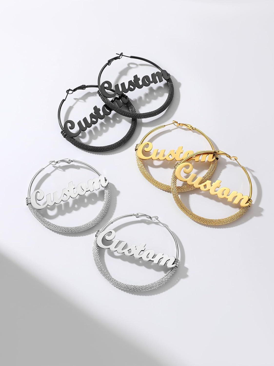 PROSTEEL 12\/16\/24\/32\/40 Pulgadas Aretes de Aro Gruesos para Muj...