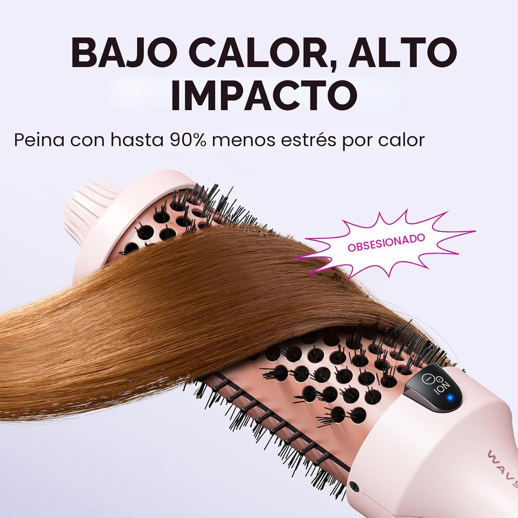 Wavytalk Cepillo térmico Blowout Boost Grande, cepillo redondo cale...