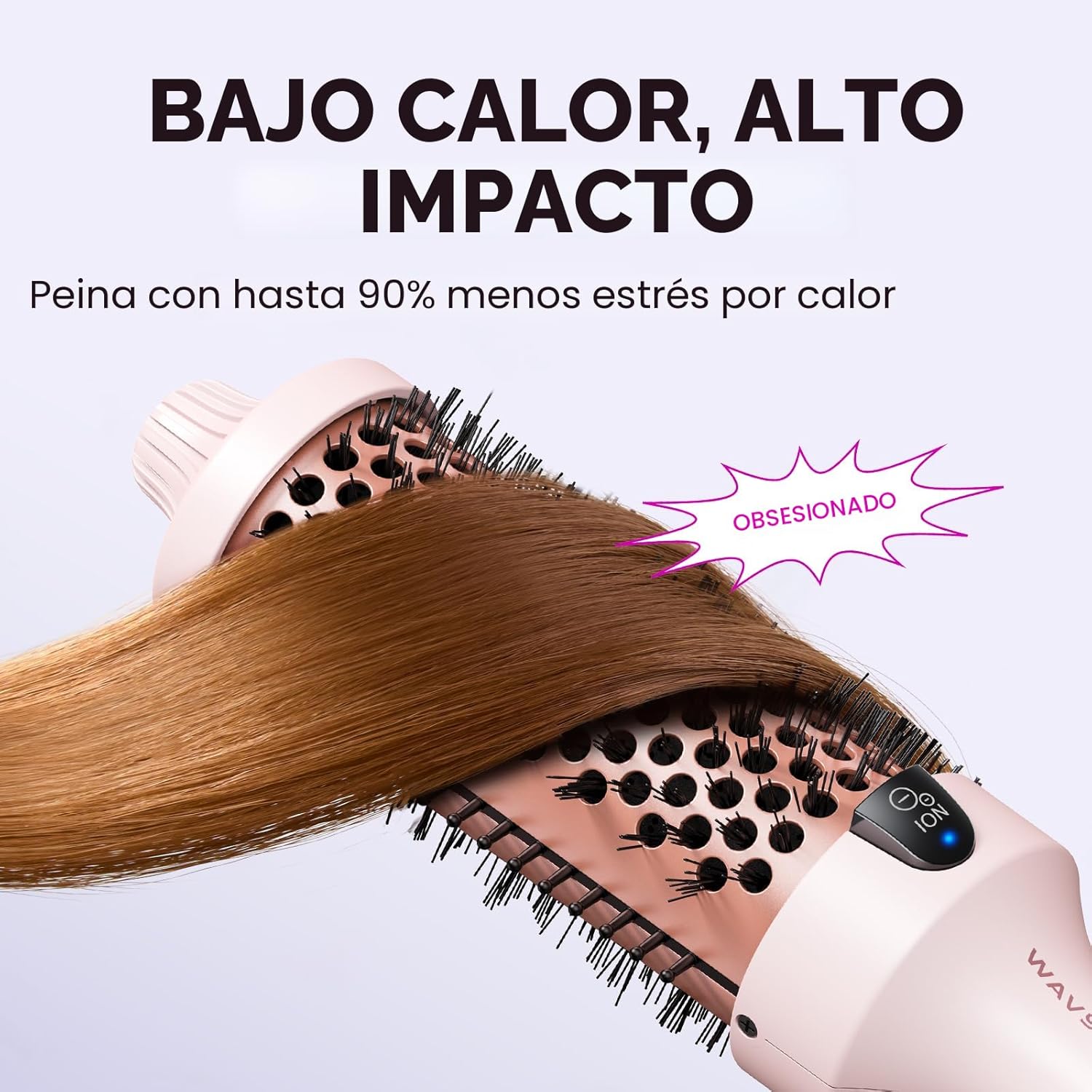 Wavytalk Cepillo térmico Blowout Boost Grande, cepillo redondo cale...