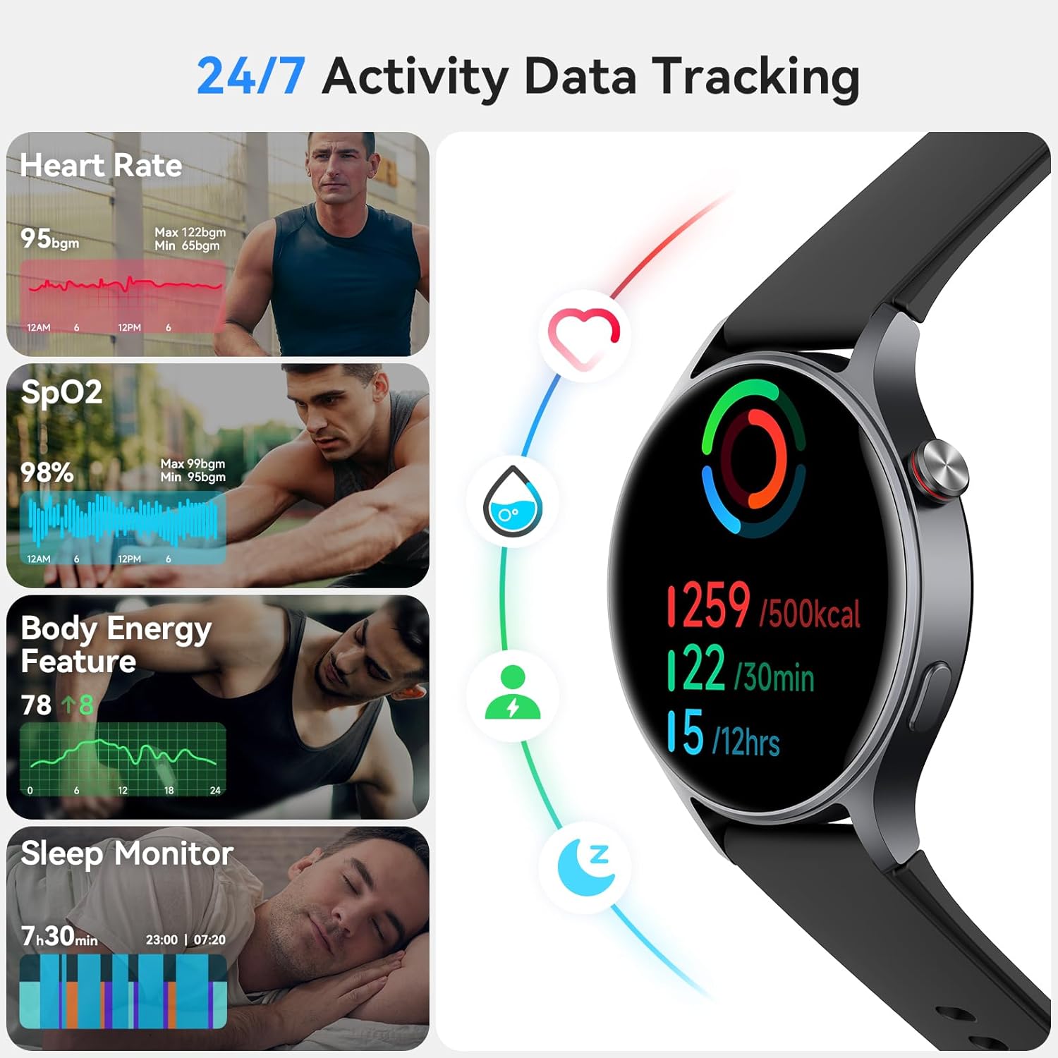 Reloj inteligente para hombres y mujeres, responder\/hacer llamadas...