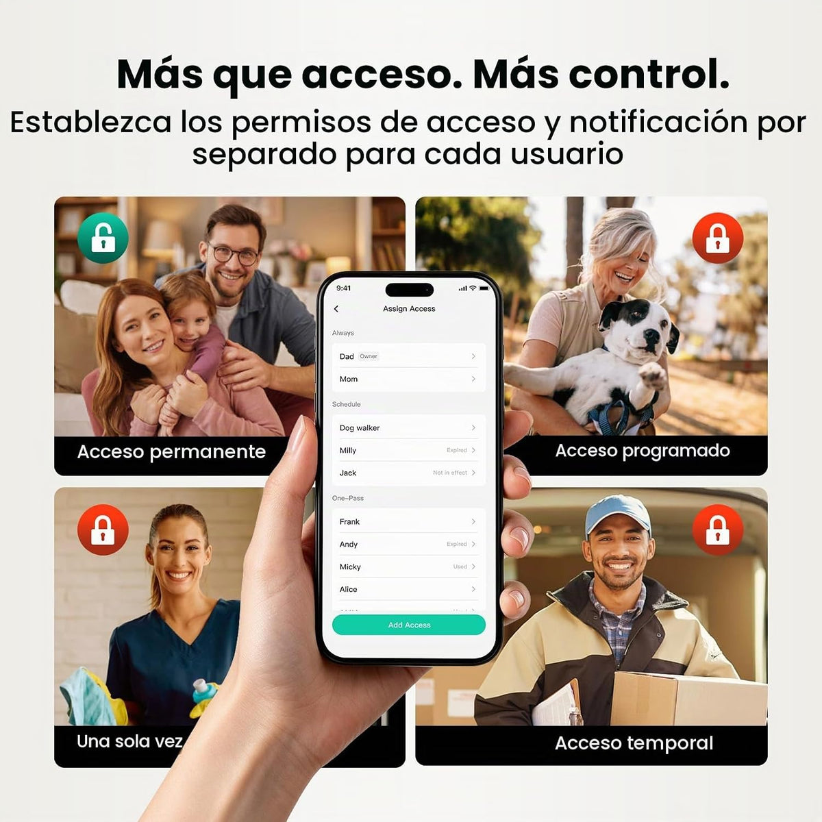 Cerradura de puerta con teclado inteligente DESLOC WiFi con huella...