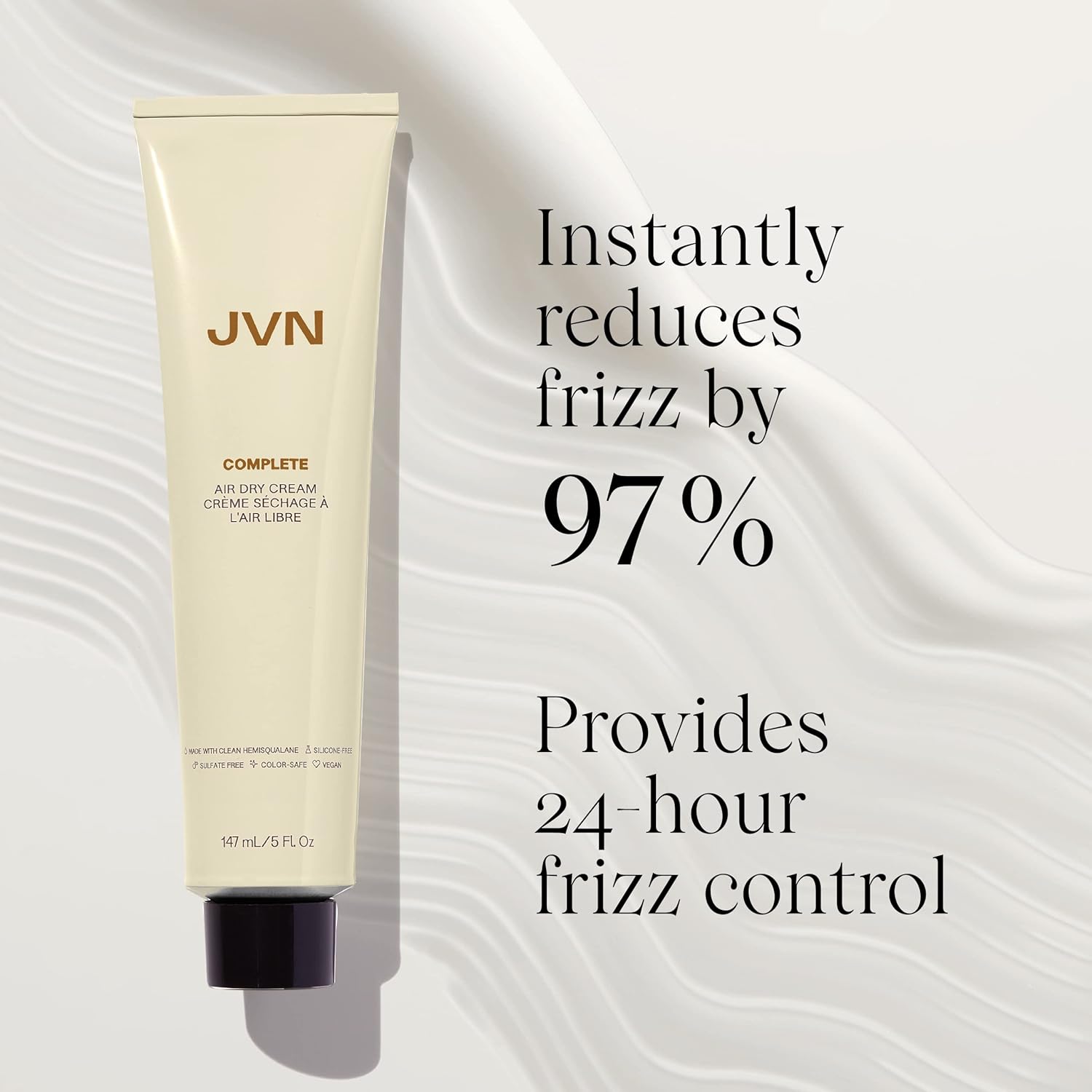 JVN No Heat - Crema completa de secado al aire, 5 onzas líquidas, l...