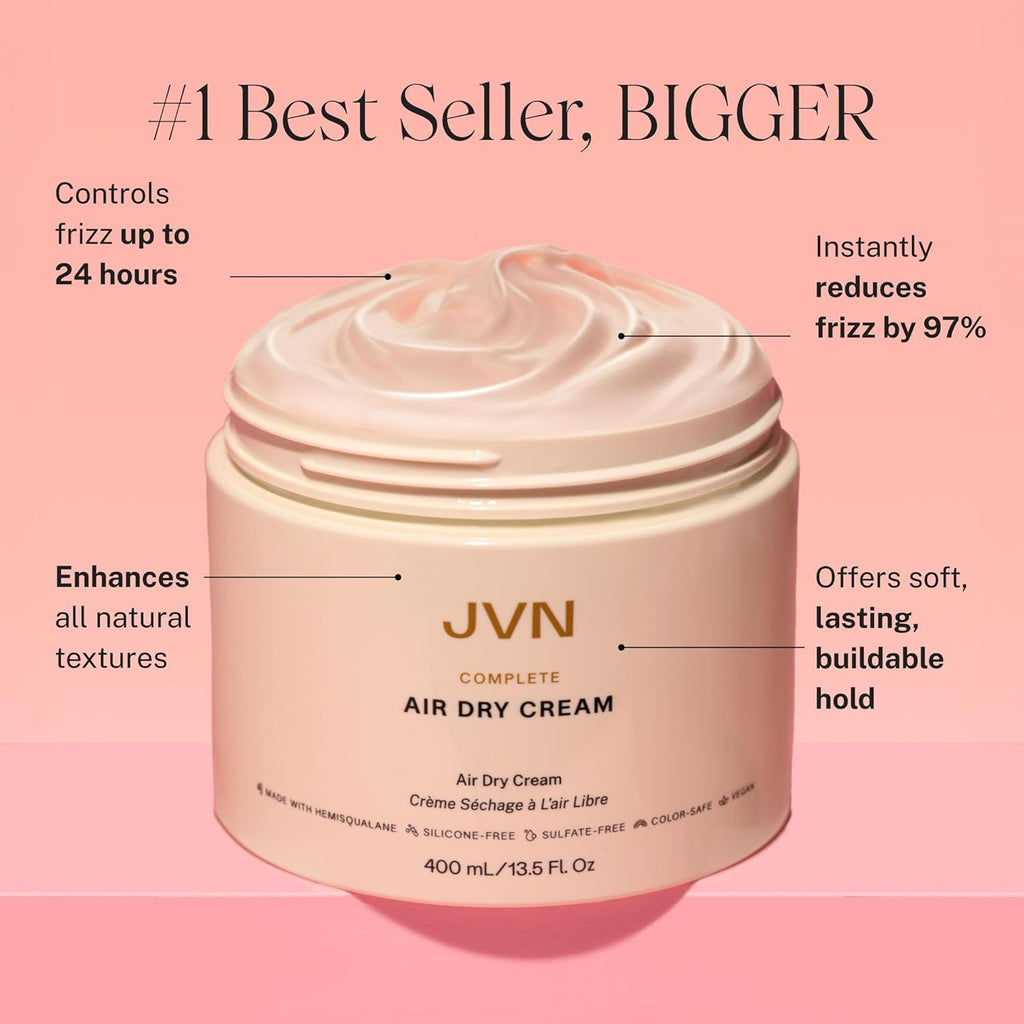JVN No Heat - Crema completa de secado al aire, 13.5 onzas líquidas...