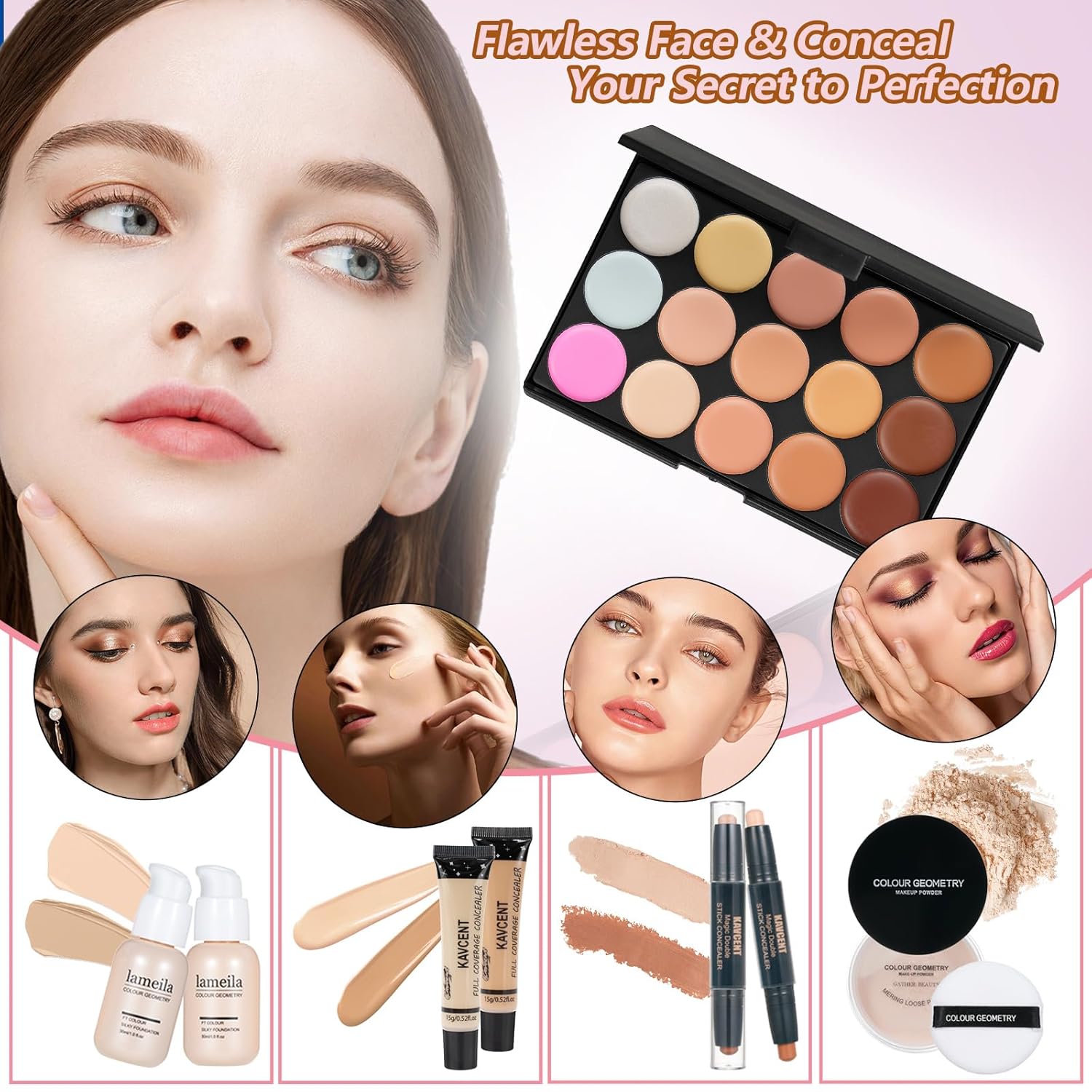 Juego de maquillaje para adolescentes Kit de maquillaje para mujere...
