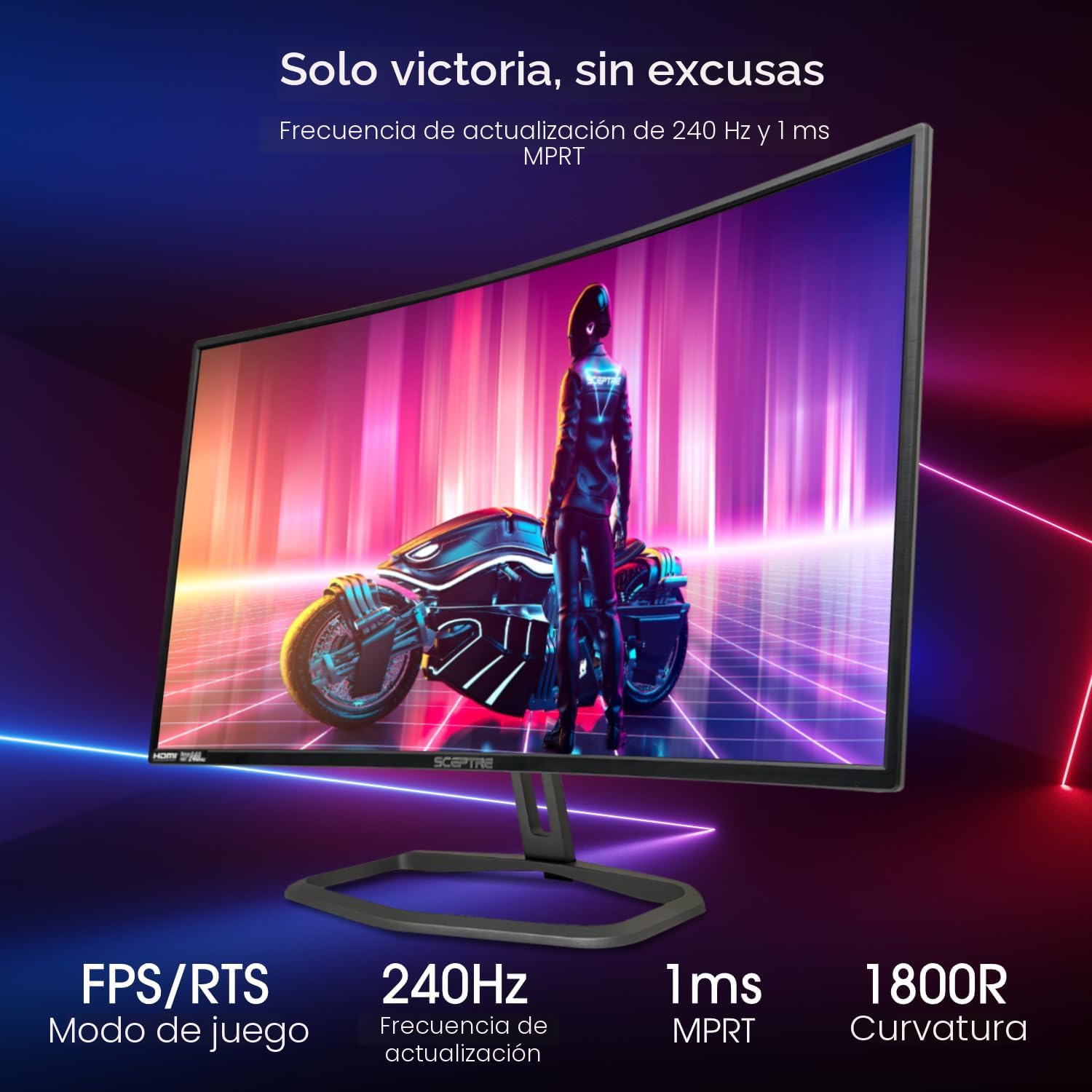 Sceptre Monitor curvo para juegos FHD 1080p de 32 pulgadas hasta 24...