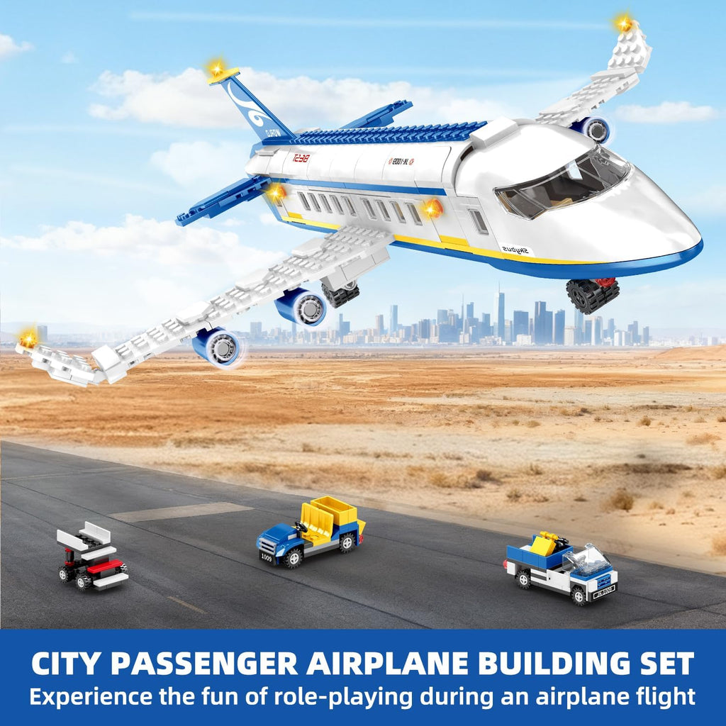 IKKOSYA Juego de construcción de avión de pasajeros de ciudad, 510...