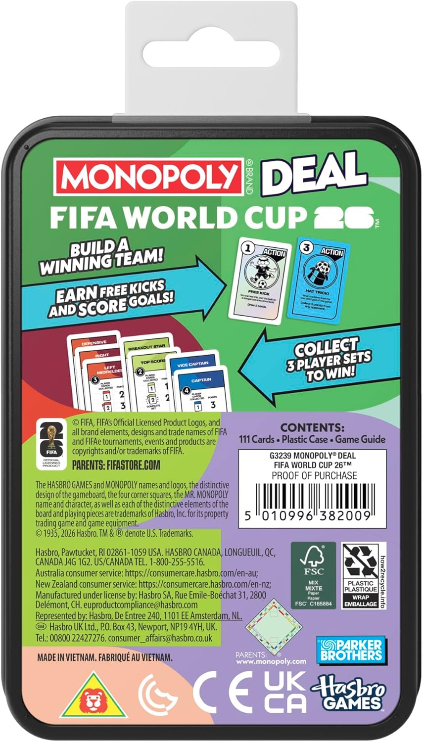 Monopoly Deal FIFA World Cup 2026 Edition - Juego de cartas de fútb...
