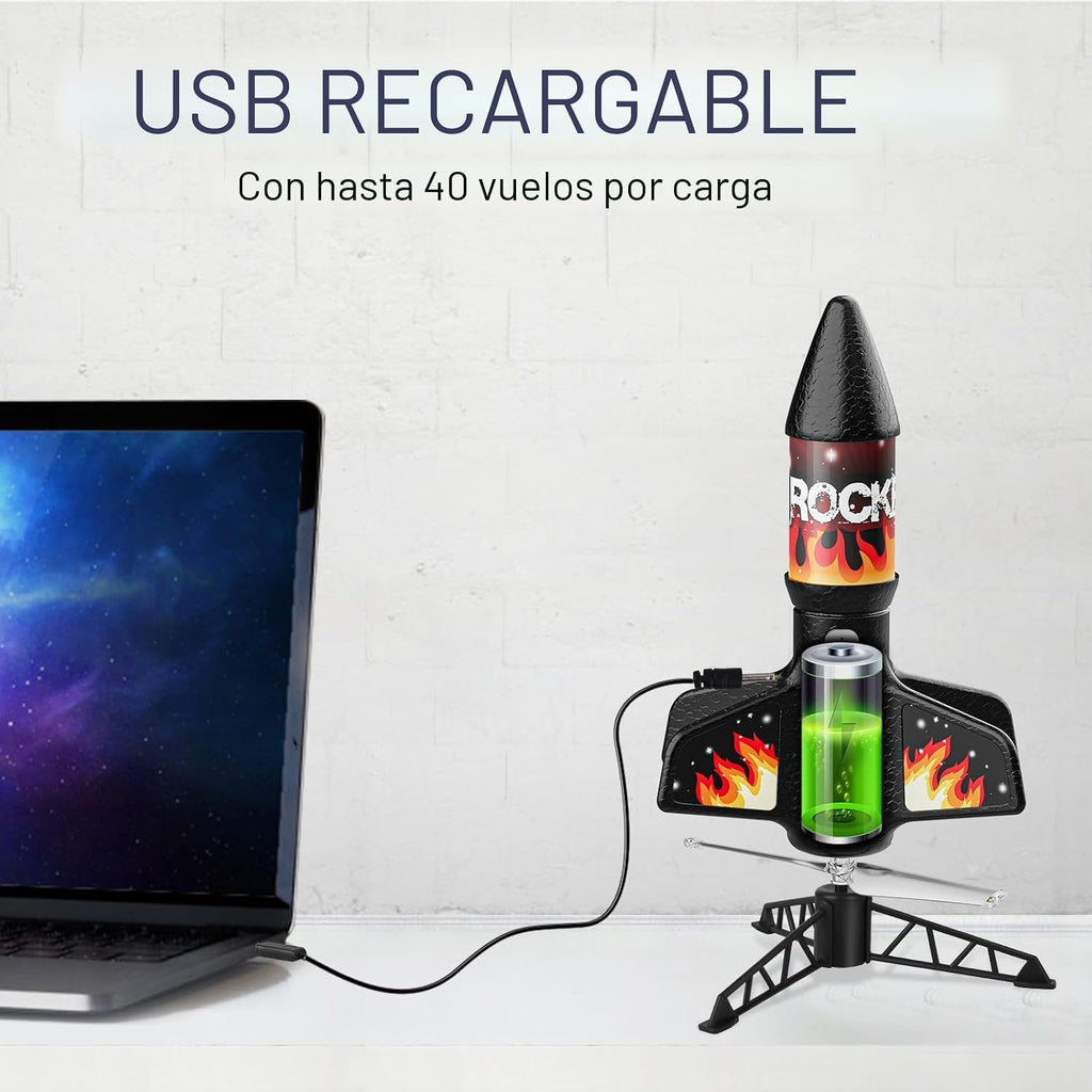 Mafbeanl Lanzador de Cohetes para Niños, Juguete de Cohete Motoriza...